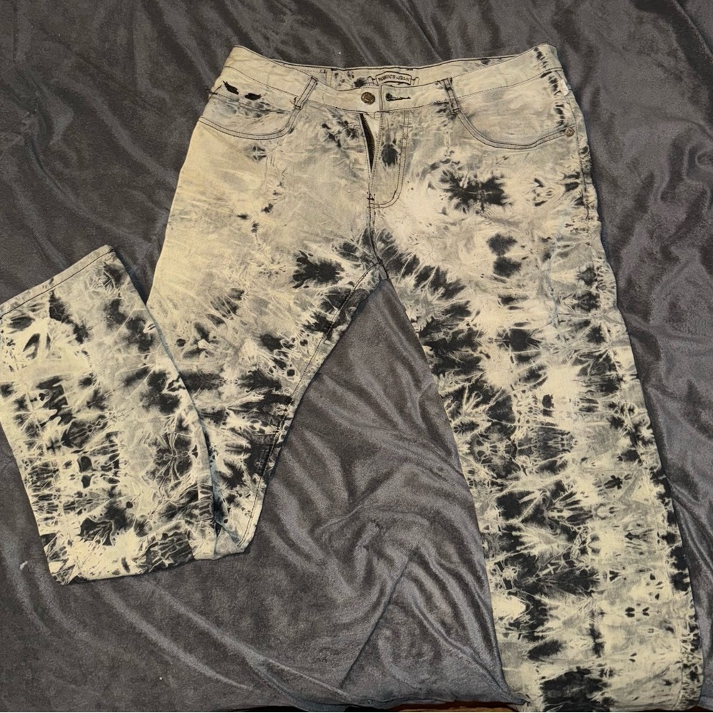 Black & Grey Acid-Washed Studded Pocket Men’s Robin Jeans Size 36